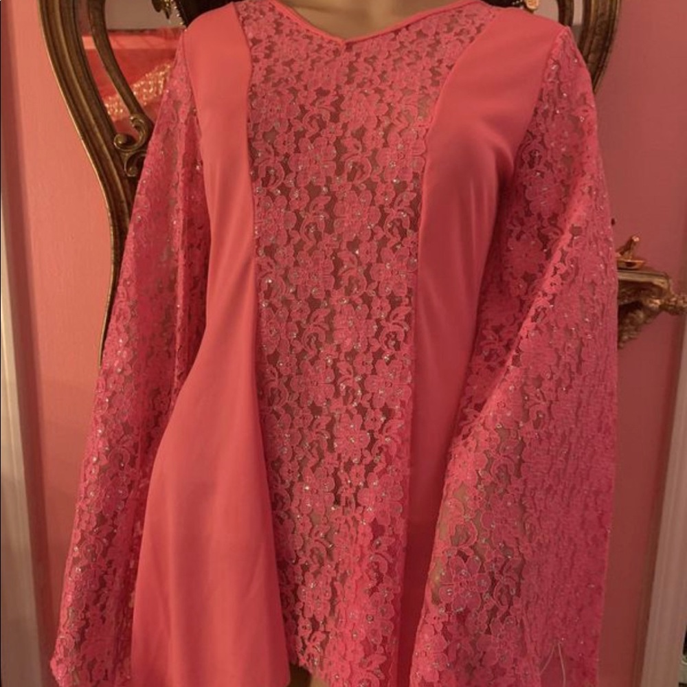 Festive Pink Lace Dress